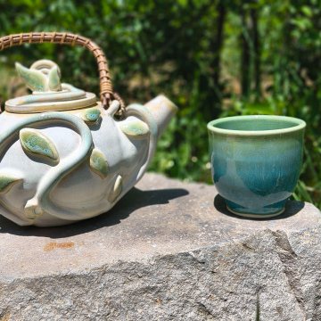 🌿 “Forest Whimsy” Teapot & Cup Set